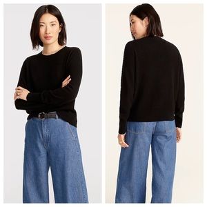 J. Crew Womens 100% Cashmere Classic-fit Crewneck Pullover Sweater Sz M In Black